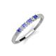 3 - Erica 2.00 mm Princess Cut Tanzanite and Lab Grown Diamond 7 Stone Wedding Band 