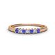 1 - Erica 2.00 mm Princess Cut Tanzanite and Lab Grown Diamond 7 Stone Wedding Band 