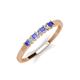 3 - Erica 2.00 mm Princess Cut Tanzanite and Lab Grown Diamond 7 Stone Wedding Band 