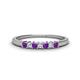 1 - Erica 2.00 mm Princess Cut Amethyst and Lab Grown Diamond 7 Stone Wedding Band 