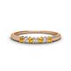 1 - Erica 2.00 mm Princess Cut Citrine and Lab Grown Diamond 7 Stone Wedding Band 