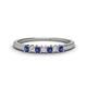 1 - Erica 2.00 mm Princess Cut Iolite and Lab Grown Diamond 7 Stone Wedding Band 
