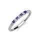 3 - Erica 2.00 mm Princess Cut Iolite and Lab Grown Diamond 7 Stone Wedding Band 