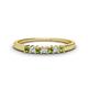 1 - Erica 2.00 mm Princess Cut Peridot and Lab Grown Diamond 7 Stone Wedding Band 