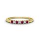 1 - Erica 2.00 mm Princess Cut Rhodolite Garnet and Lab Grown Diamond 7 Stone Wedding Band 