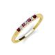 3 - Erica 2.00 mm Princess Cut Rhodolite Garnet and Lab Grown Diamond 7 Stone Wedding Band 