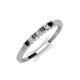 3 - Erica 2.00 mm Princess Cut Black and White Lab Grown Diamond 7 Stone Wedding Band 
