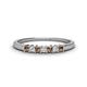 1 - Erica 2.00 mm Princess Cut Smoky Quartz and Lab Grown Diamond 7 Stone Wedding Band 