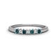 1 - Erica 2.00 mm Princess Cut London Blue Topaz and Lab Grown Diamond 7 Stone Wedding Band 