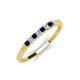 3 - Erica 2.00 mm Princess Cut Blue Sapphire and Lab Grown Diamond 7 Stone Wedding Band 
