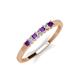 3 - Erica 2.00 mm Princess Cut Amethyst and Lab Grown Diamond 7 Stone Wedding Band 
