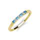 3 - Erica 2.00 mm Princess Cut Blue Topaz and Lab Grown Diamond 7 Stone Wedding Band 