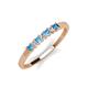 3 - Erica 2.00 mm Princess Cut Blue Topaz and Lab Grown Diamond 7 Stone Wedding Band 