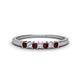 1 - Erica 2.00 mm Princess Cut Red Garnet and Lab Grown Diamond 7 Stone Wedding Band 