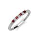 3 - Erica 2.00 mm Princess Cut Red Garnet and Lab Grown Diamond 7 Stone Wedding Band 