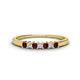 1 - Erica 2.00 mm Princess Cut Red Garnet and Lab Grown Diamond 7 Stone Wedding Band 
