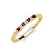 3 - Erica 2.00 mm Princess Cut Red Garnet and Lab Grown Diamond 7 Stone Wedding Band 