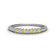 1 - Erica 2.00 mm Princess Cut Yellow Sapphire and Lab Grown Diamond 7 Stone Wedding Band 
