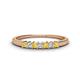 1 - Erica 2.00 mm Princess Cut Yellow Sapphire and Lab Grown Diamond 7 Stone Wedding Band 