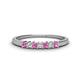1 - Erica 2.00 mm Princess Cut Pink Sapphire and Lab Grown Diamond 7 Stone Wedding Band 