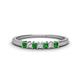1 - Erica 2.00 mm Princess Cut Green Garnet and Lab Grown Diamond 7 Stone Wedding Band 