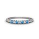 1 - Erica 2.00 mm Princess Cut Blue Topaz and Lab Grown Diamond 7 Stone Wedding Band 