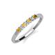 3 - Erica 2.00 mm Princess Cut Citrine and Lab Grown Diamond 7 Stone Wedding Band 
