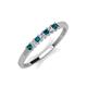 3 - Erica 2.00 mm Princess Cut Blue and White Lab Grown Diamond 7 Stone Wedding Band 