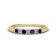 1 - Erica 2.50 mm Princess Cut Blue Sapphire and Lab Grown Diamond 7 Stone Wedding Band 