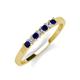 3 - Erica 2.50 mm Princess Cut Blue Sapphire and Lab Grown Diamond 7 Stone Wedding Band 