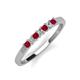 3 - Erica 2.50 mm Princess Cut Ruby and Lab Grown Diamond 7 Stone Wedding Band 