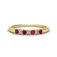 1 - Erica 2.50 mm Princess Cut Ruby and Lab Grown Diamond 7 Stone Wedding Band 