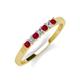 3 - Erica 2.50 mm Princess Cut Ruby and Lab Grown Diamond 7 Stone Wedding Band 