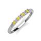 3 - Erica 2.50 mm Princess Cut Yellow Sapphire and Lab Grown Diamond 7 Stone Wedding Band 