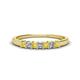 1 - Erica 2.50 mm Princess Cut Yellow Sapphire and Lab Grown Diamond 7 Stone Wedding Band 