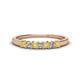 1 - Erica 2.50 mm Princess Cut Yellow Sapphire and Lab Grown Diamond 7 Stone Wedding Band 