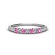 1 - Erica 2.50 mm Princess Cut Pink Sapphire and Lab Grown Diamond 7 Stone Wedding Band 