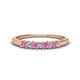 1 - Erica 2.50 mm Princess Cut Pink Sapphire and Lab Grown Diamond 7 Stone Wedding Band 