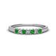 1 - Erica 2.50 mm Princess Cut Green Garnet and Lab Grown Diamond 7 Stone Wedding Band 