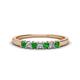 1 - Erica 2.50 mm Princess Cut Green Garnet and Lab Grown Diamond 7 Stone Wedding Band 