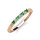 3 - Erica 2.50 mm Princess Cut Green Garnet and Lab Grown Diamond 7 Stone Wedding Band 