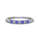 1 - Erica 2.50 mm Princess Cut Tanzanite and Lab Grown Diamond 7 Stone Wedding Band 
