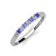3 - Erica 2.50 mm Princess Cut Tanzanite and Lab Grown Diamond 7 Stone Wedding Band 