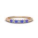 1 - Erica 2.50 mm Princess Cut Tanzanite and Lab Grown Diamond 7 Stone Wedding Band 