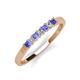3 - Erica 2.50 mm Princess Cut Tanzanite and Lab Grown Diamond 7 Stone Wedding Band 