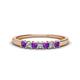 1 - Erica 2.50 mm Princess Cut Amethyst and Lab Grown Diamond 7 Stone Wedding Band 