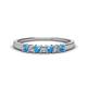 1 - Erica 2.50 mm Princess Cut Blue Topaz and Lab Grown Diamond 7 Stone Wedding Band 