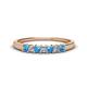1 - Erica 2.50 mm Princess Cut Blue Topaz and Lab Grown Diamond 7 Stone Wedding Band 