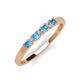 3 - Erica 2.50 mm Princess Cut Blue Topaz and Lab Grown Diamond 7 Stone Wedding Band 