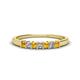 1 - Erica 2.50 mm Princess Cut Citrine and Lab Grown Diamond 7 Stone Wedding Band 